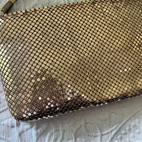 WHITING‎ & DAVIS gold crossbody purse
